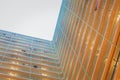 Abstract angle of the building exterior of public housing in Hong Kong