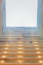 Abstract angle of the building exterior of public housing in Hong Kong