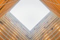 Abstract angle of the building exterior of public housing in Hong Kong