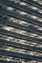 Abstract angle of exterior of Public Housing in Hong Kong, night view Royalty Free Stock Photo