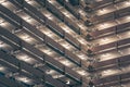 Abstract angle of exterior of Public Housing in Hong Kong, night view Royalty Free Stock Photo