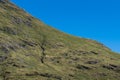 Abstract Angled View of a Rugged Highland Hillside with Cloudless Blue Sky Royalty Free Stock Photo