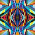 Abstract angular cubism angles colorful seamless symmetrical wallpaper