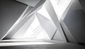 Abstract angular forms converge in a bright, dynamic, and geometric white space