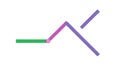 Abstract Angular Path Connection Vector Icon, vector design Generative AI Royalty Free Stock Photo
