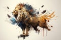 an abstract animal that embodies the concept of freedom . a lion wallpaper Generative AI