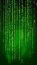 abstract animation of binary code cascading down like digital rain Royalty Free Stock Photo