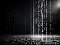 abstract animation of binary code cascading down like digital rain