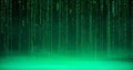 abstract animation of binary code cascading down like digital rain Royalty Free Stock Photo
