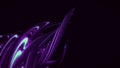 Abstract animation of colorful 3d waves interweaving in rotation on the dark background. Animation. Colorful animated