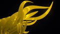 Abstract animation of colorful 3d waves interweaving in rotation on the dark background. Animation. Colorful animated