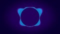 Abstract animation of colorful sound wave circle equalizer with animated neon silhouette of elephant in the center
