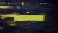 Abstract animation of golden usb flash drive with virus inserting in the laptop and hacking the factory system. Hacking