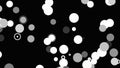 Abstract animation of large and small circles appearing and disappearing on the black background. Animation. Abstract 3d