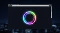 Abstract Neon Ring Animation Loading Indicator on Dark Background Royalty Free Stock Photo