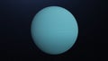 Abstract animation of planet Uranus. Animation. Abstract blue surface of rotating planet Uranus in cosmic stellar space