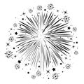 vector abstract anniversary bursting fireworks