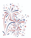 Abstract anniversary bursting fireworks, vector