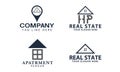 black white color Modern and creative House icon set, Real State Logo Design set sun and soler, Royal Place logo bundle, Royalty Free Stock Photo