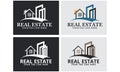 Modern Real State Logo Design set sun and soler, Royal Place logo bundle, Apartment Sweet Home, icon design Royalty Free Stock Photo