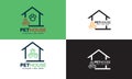 Pet House Logo Design set, Royal Place, Apartment Sweet Home, icon designwith grey black gradient color 3d Royalty Free Stock Photo