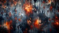 Abstract Apocalyptic Fire and Smoke Background with Grunge Drips Royalty Free Stock Photo