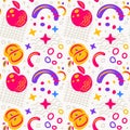 Abstract Apple Seamless Colorful Pattern