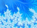 Abstract Aqua Blue Christmas Tree Branch with White Snowflakes.