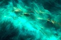 Abstract Aquatic Awe background, in turquoise shades. Fantasy with reality, reminiscent of bioluminescent marine life