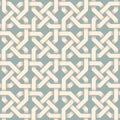 Abstract arabesque line seamless pattern in celtic style. Stylish ornamental backdrop with intertwining lines. Good for interior