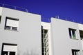 Abstract architectural details of modern tower building top roof