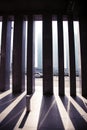Abstract architectural image of a row of columns on a light background Royalty Free Stock Photo
