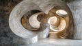 Abstract Architectural Interior with Circular and Curved Concrete Forms Royalty Free Stock Photo
