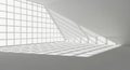 Abstract architectural interior with natural light creating geometric shadows on floor and wall Royalty Free Stock Photo