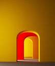 Abstract architectural minimal background, arch niche exerior. Copy space. Premium design book cover idea. 3d