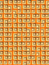 Abstract architectural pattern of randomly arranged orange cubic shapes. 3d rendering digital illustration Royalty Free Stock Photo