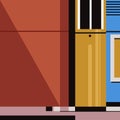 Colourful abstract illustration of building shapes