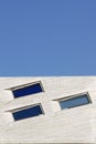 Abstract architecture background. Blue geometry against sky. Royalty Free Stock Photo