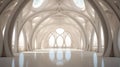 Abstract architecture background, 3d render. Interior of modern church. Generative AI