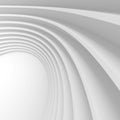 Abstract Architecture Background. 3d Rendering of White Circular