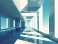 Abstract architecture background, empty open space interior. 3D Rendering Generative AI Royalty Free Stock Photo