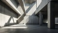 Abstract architecture background, empty rough concrete interior with diagonal columns. Royalty Free Stock Photo