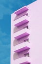 Abstract architecture background. Pink geometry against blue sky. Empty copy space Royalty Free Stock Photo