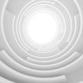 Abstract Architecture Background. White Circular Tunnel Building Royalty Free Stock Photo