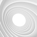 Abstract Architecture Background. White Circular Tunnel Building Royalty Free Stock Photo