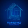 Wireframe framing house