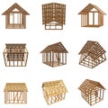Wooden framing house set