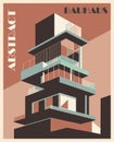 Modern Abstract Bauhaus style vector art poster. Royalty Free Stock Photo