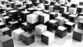 Abstract arrangement of black and white cubes creating a geometric pattern Royalty Free Stock Photo