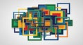An abstract arrangement of interlocking rectangular frames in various colors Royalty Free Stock Photo